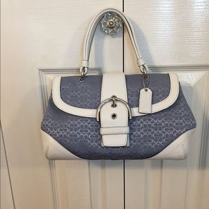 Coach handbag with silver hardware.